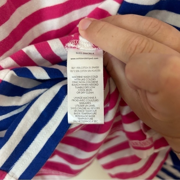 Solid & Striped Oxford Striped Color Block Tunic Button Front Shirt Swimcover - Picture 8 of 8